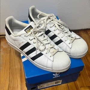 Men’s Adidas Superstar White with Black Stripes
